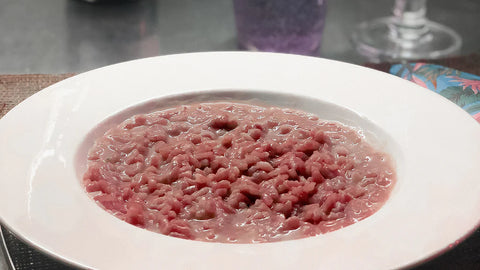 Risotto al vino mantecato al Goliardo Caseificio Rosso